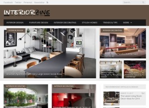 How interiorzine.com looks like on a tablet such as an iPad.