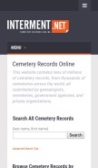 How interment.net looks like on a mobile device such as an iPhone.