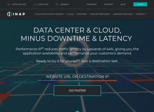 How internap.com looks like on a tablet such as an iPad.