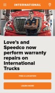 How internationaltrucks.com looks like on a mobile device such as an iPhone.