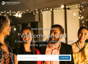How internations.org looks like on a tablet such as an iPad.
