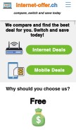 How internet-offer.ch looks like on a mobile device such as an iPhone.