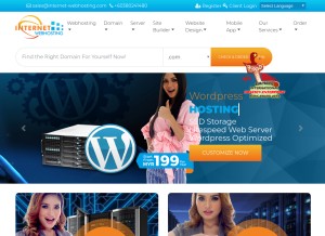 How internet-webhosting.com looks like on a tablet such as an iPad.
