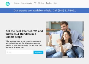 How internetinmyzipcode.com looks like on a tablet such as an iPad.