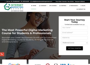 How internetmarketingschool.co.in looks like on a tablet such as an iPad.