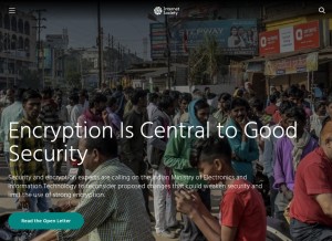 How internetsociety.org looks like on a tablet such as an iPad.