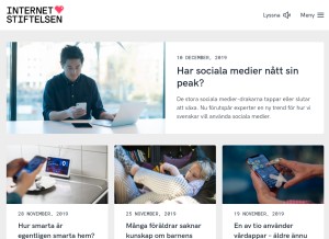 How internetstiftelsen.se looks like on a tablet such as an iPad.