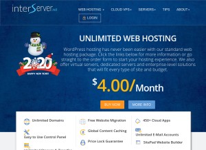How interserver.net looks like on a tablet such as an iPad.