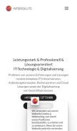 How intersolute.de looks like on a mobile device such as an iPhone.
