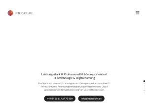 How intersolute.de looks like on a tablet such as an iPad.