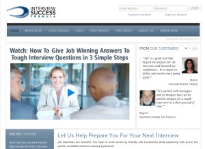 How interviewsuccessformula.com looks like on a tablet such as an iPad.