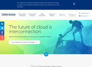 How interxion.com looks like on a tablet such as an iPad.