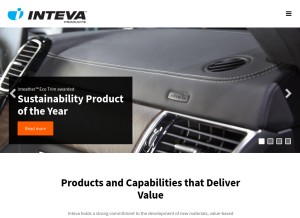 How intevaproducts.com looks like on a tablet such as an iPad.