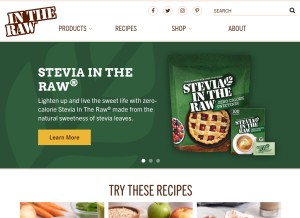 How intheraw.com looks like on a tablet such as an iPad.
