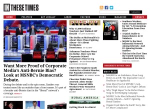 How inthesetimes.com looks like on a tablet such as an iPad.