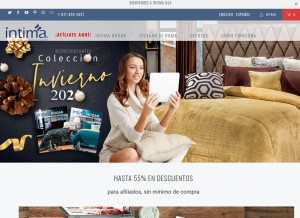 How intimausa.com looks like on a tablet such as an iPad.