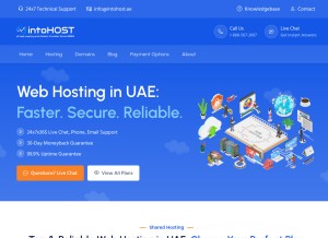 How intohost.ae looks like on a tablet such as an iPad.