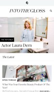 How intothegloss.com looks like on a mobile device such as an iPhone.