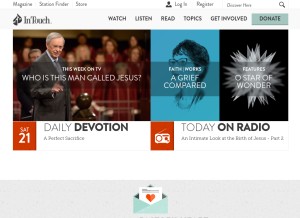 How intouch.org looks like on a tablet such as an iPad.