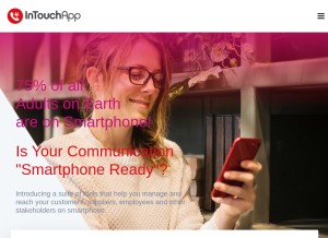 How intouchapp.com looks like on a tablet such as an iPad.