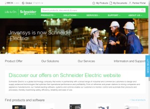 How invensys.com looks like on a tablet such as an iPad.
