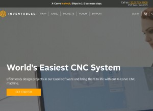 How inventables.com looks like on a tablet such as an iPad.