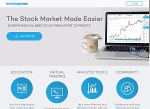 How investagrams.com looks like on a tablet such as an iPad.