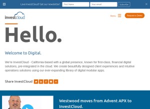 How investcloud.com looks like on a tablet such as an iPad.