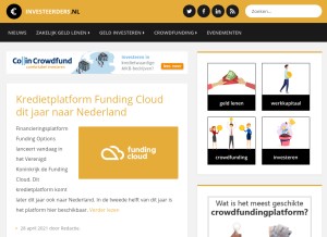 How investeerders.nl looks like on a tablet such as an iPad.