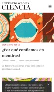 How investigacionyciencia.es looks like on a mobile device such as an iPhone.
