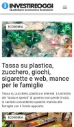 How investireoggi.it looks like on a mobile device such as an iPhone.