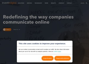 How investisdigital.com looks like on a tablet such as an iPad.