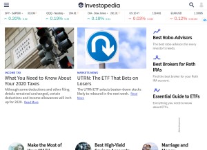 How investopedia.com looks like on a tablet such as an iPad.