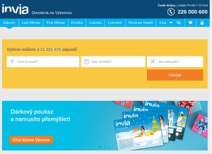 How invia.cz looks like on a tablet such as an iPad.