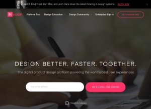 How invisionapp.com looks like on a tablet such as an iPad.
