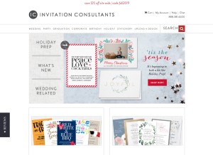 How invitationconsultants.com looks like on a tablet such as an iPad.