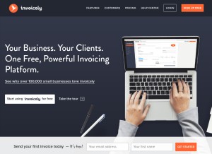 How invoicely.com looks like on a tablet such as an iPad.