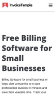 How invoicetemple.com looks like on a mobile device such as an iPhone.
