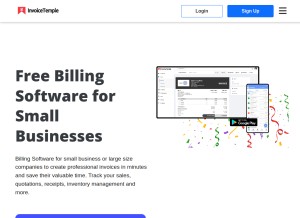 How invoicetemple.com looks like on a tablet such as an iPad.