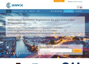 How inwx.de looks like on a tablet such as an iPad.