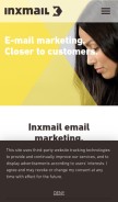 How inxmail.com looks like on a mobile device such as an iPhone.