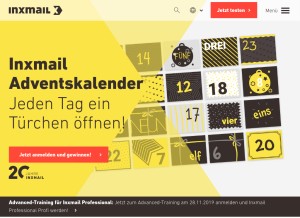 How inxmail.de looks like on a tablet such as an iPad.