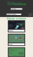 How iogames.org looks like on a mobile device such as an iPhone.