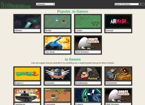 How iogames.org looks like on a tablet such as an iPad.