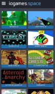 How iogames.space looks like on a mobile device such as an iPhone.