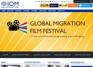 How iom.int looks like on a tablet such as an iPad.