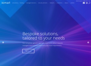 How iomartcloud.com looks like on a tablet such as an iPad.