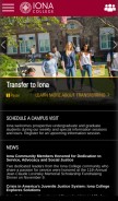 How iona.edu looks like on a mobile device such as an iPhone.