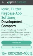 How ionicfirebaseapp.com looks like on a mobile device such as an iPhone.