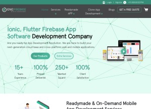 How ionicfirebaseapp.com looks like on a tablet such as an iPad.